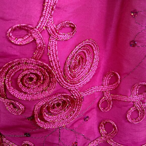 Rare; Too! Pink Sequin Girls Sleeveless Lined Sundress with Zipper Back Size 4 - Picture 5 of 8